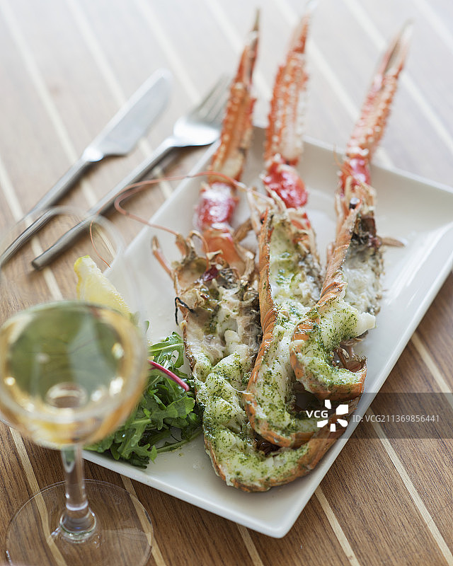 配香草酱的鳌虾（瑞典）图片素材
