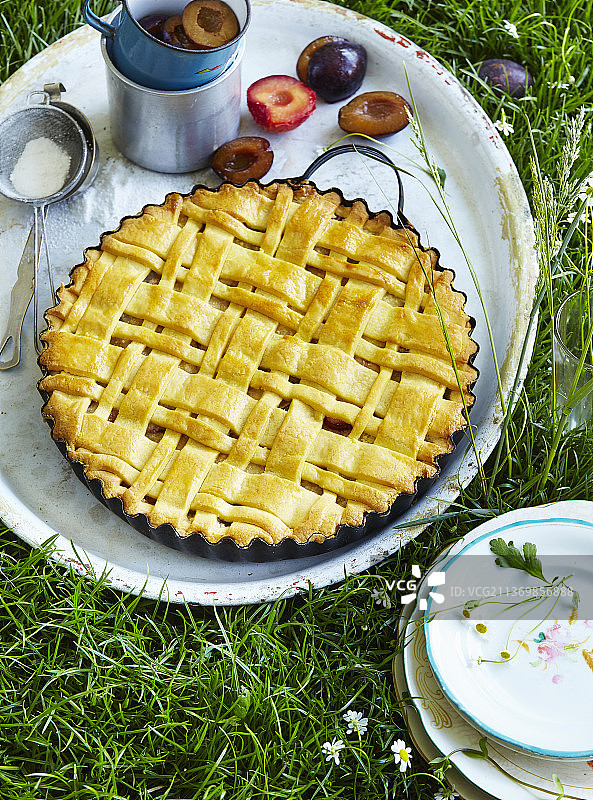 奶油李子派图片素材