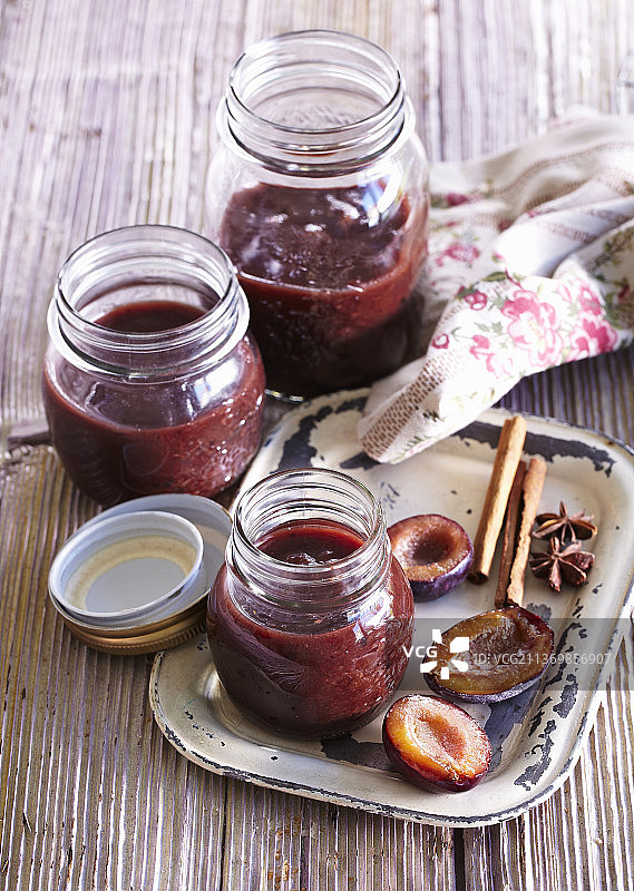 自制香料李子酱图片素材