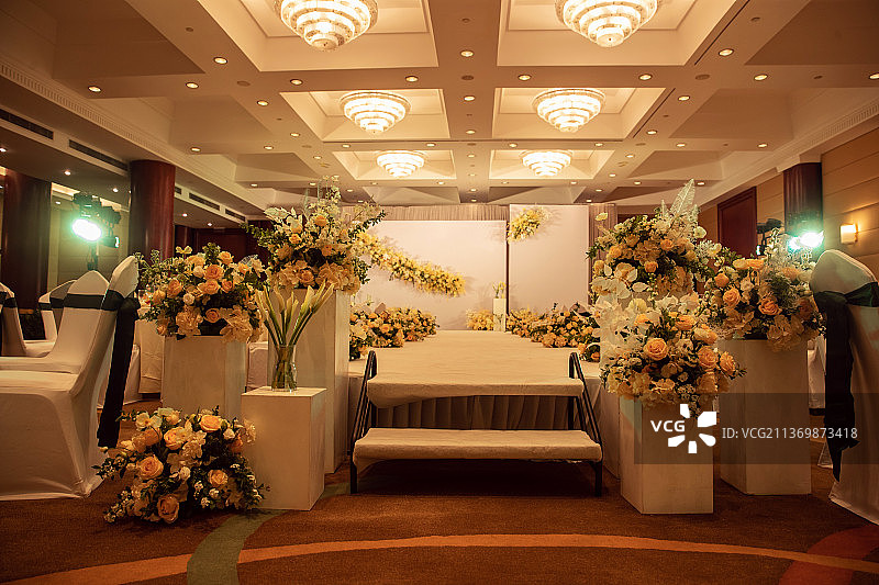酒店婚庆布置现场图片素材