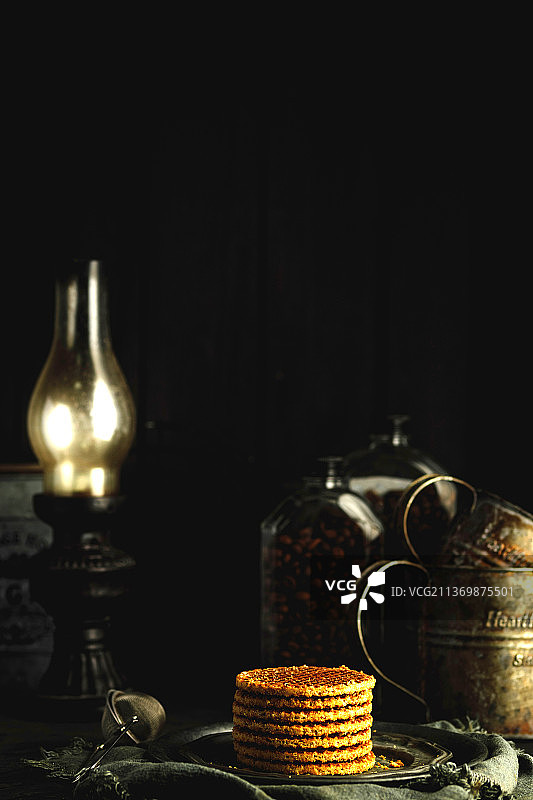 一摞薄饼干图片素材