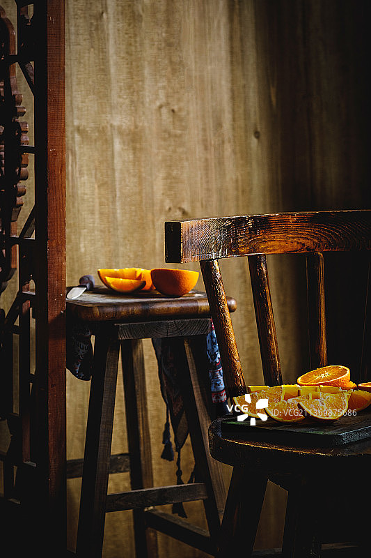 切开的新鲜橙子图片素材