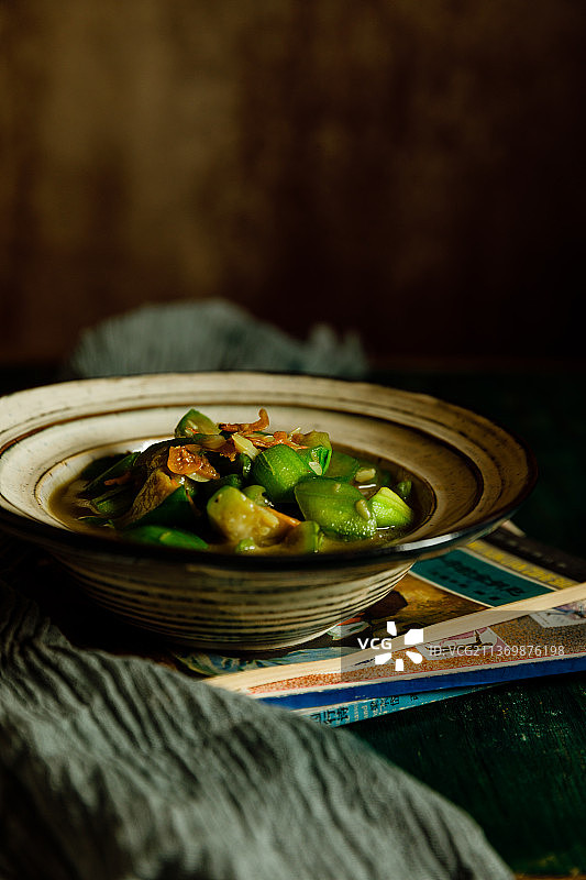 一盘炒丝瓜图片素材