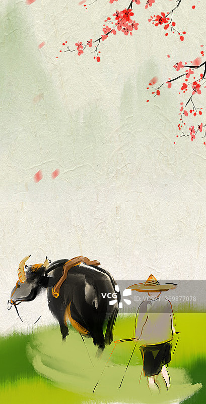 春天种地的农民图片素材