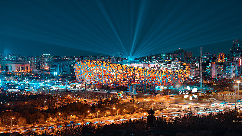 北京冬奥会开幕式鸟巢灯光秀图片素材