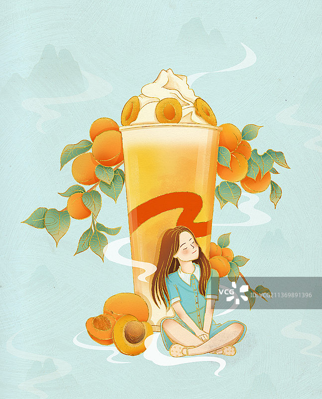 中国风饮料装饰插画图片素材