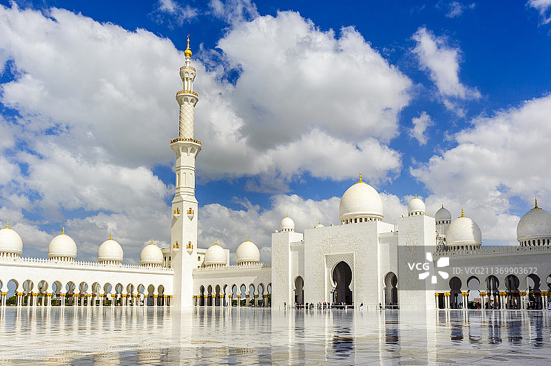 亚洲阿联酋阿布扎比谢赫扎耶德清真寺图片素材