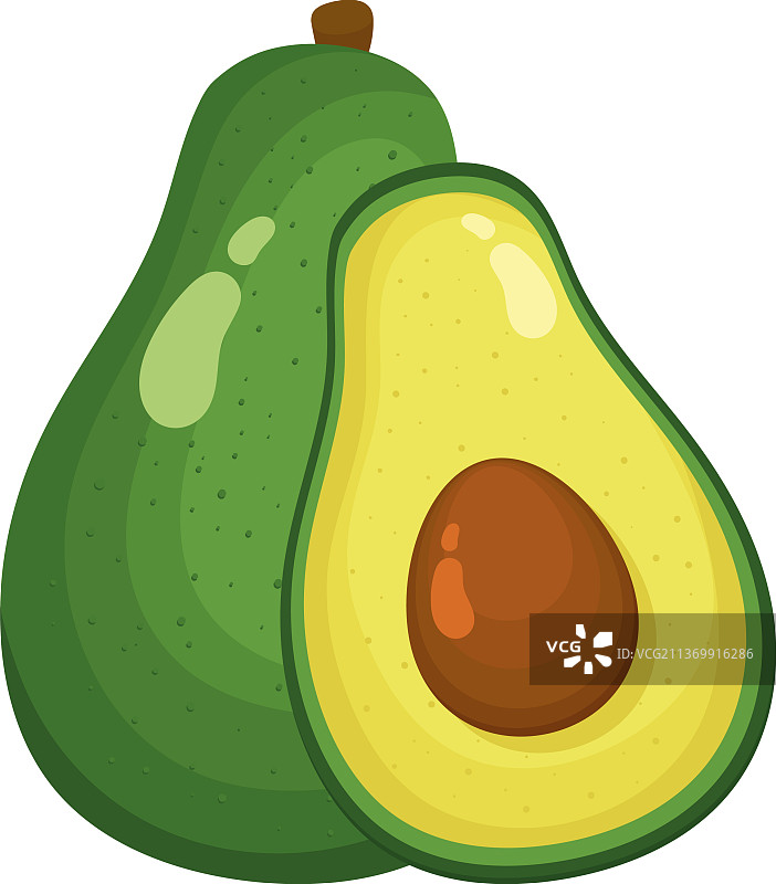 新鲜牛油果切片图片素材