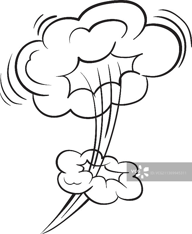复古漫画风格的烟雾云图片素材