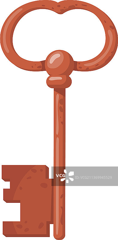 复古青铜钥匙金属解锁卡通符号图片素材