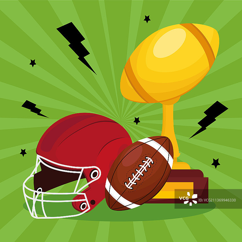 橄榄球运动奖杯图片素材