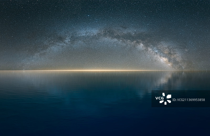 星空银河拱桥倒影夜空背景图片素材