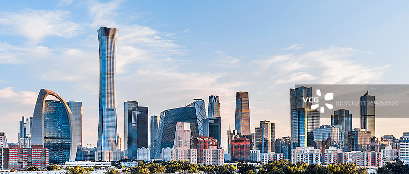 中国北京国贸CBD建筑群高视角风光图片素材
