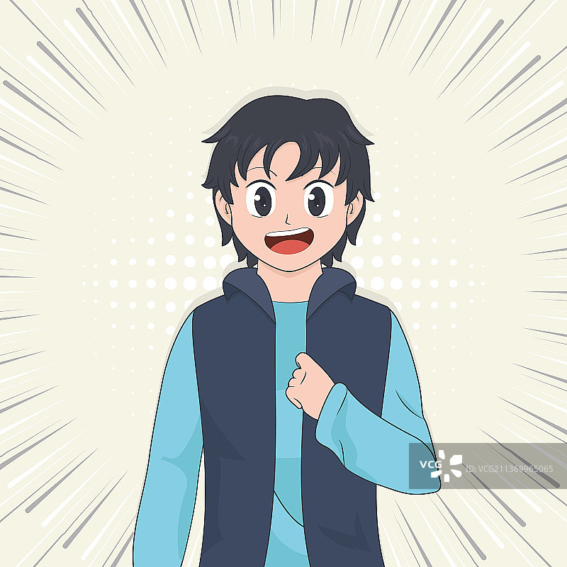 快乐的动漫男人图片素材