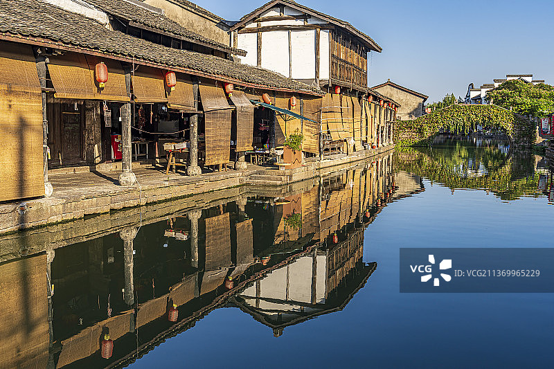 浙江绍兴安昌古镇江南水乡风景区图片素材