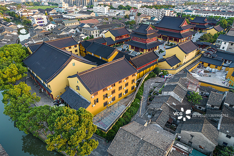 航拍浙江绍兴安昌古镇江南水乡风景区图片素材