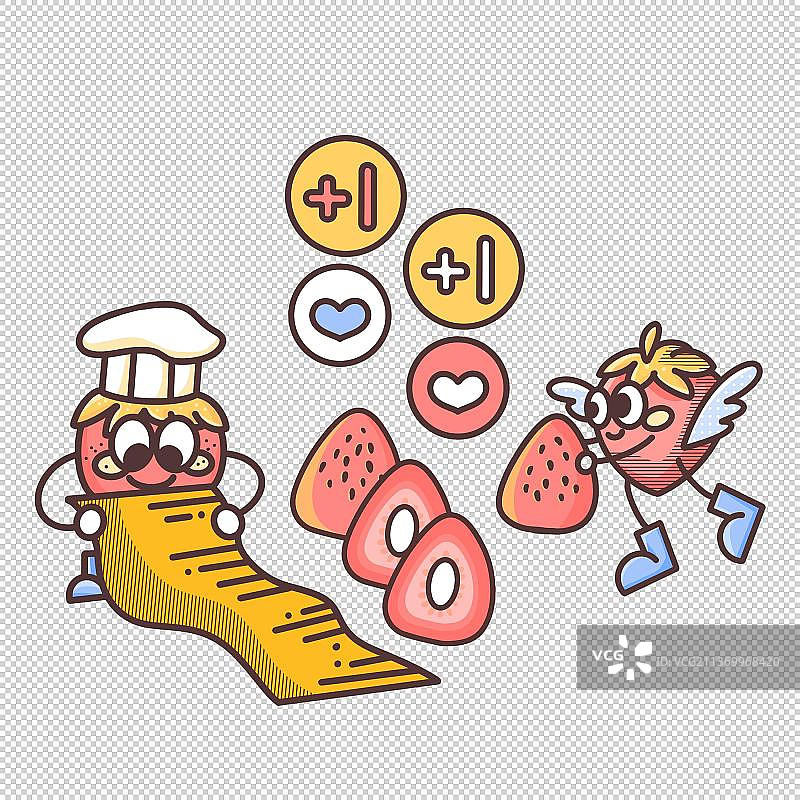 描线风格甜品元素图片素材