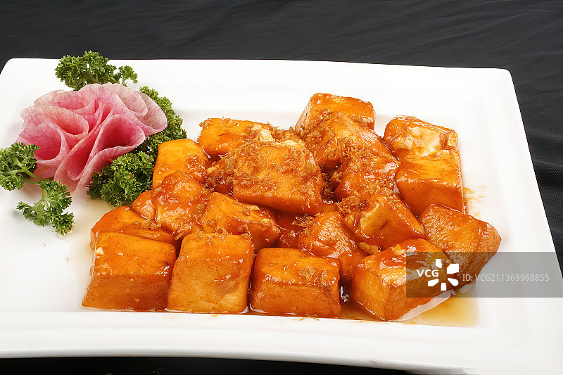 中餐美食-鲍汁豆腐图片素材
