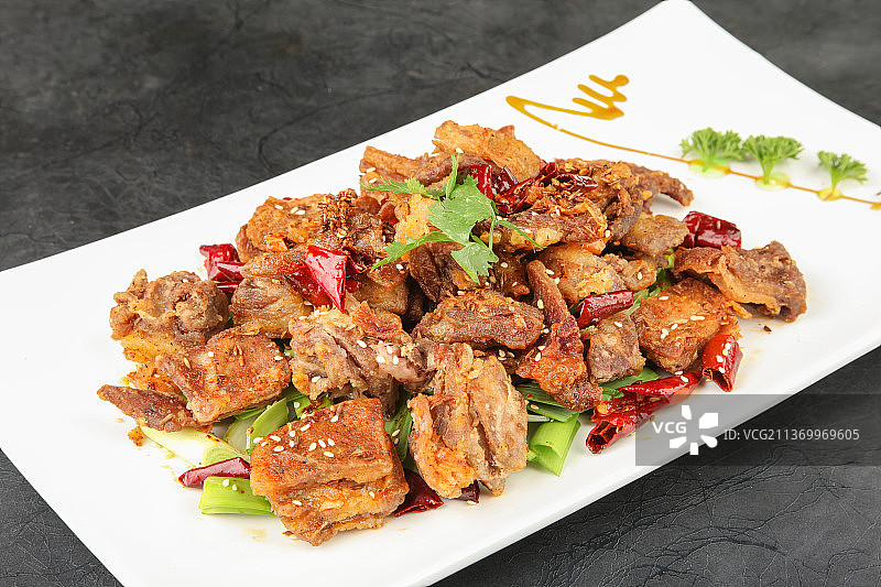 中餐美食-孜然羊肉图片素材