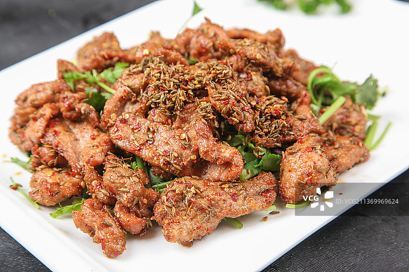 中餐美食-孜然羊肉图片素材