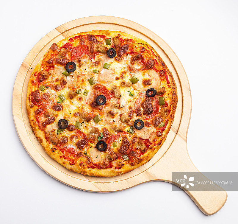 蘑菇牛肉披萨图片素材