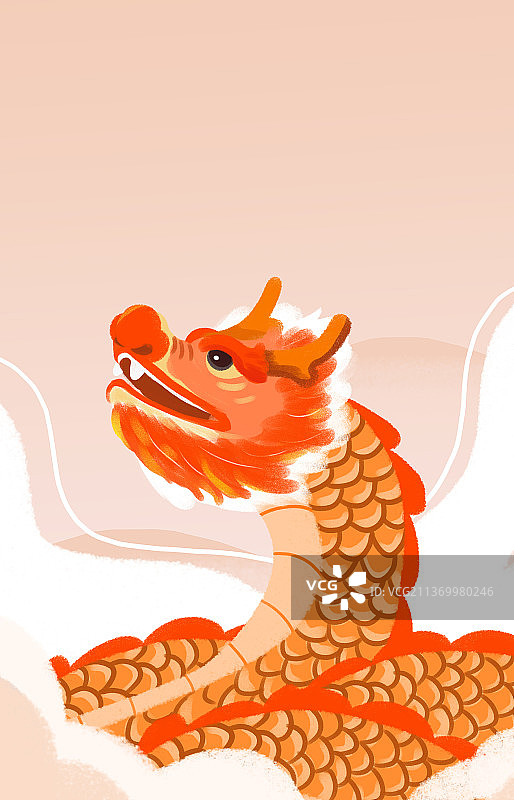 卡通手绘立春龙抬头插画图片素材