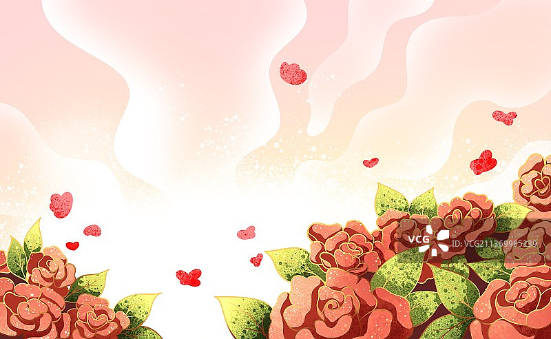 玫瑰花插画图片素材