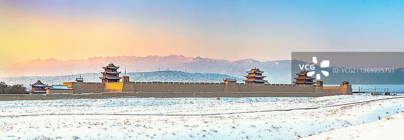 嘉峪关全景图片素材