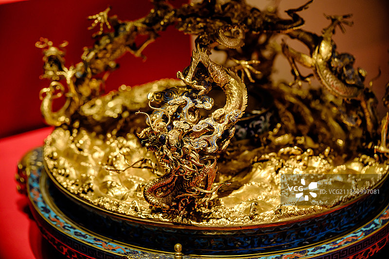 北京故宫珍宝馆黄金器物类珍宝图片素材