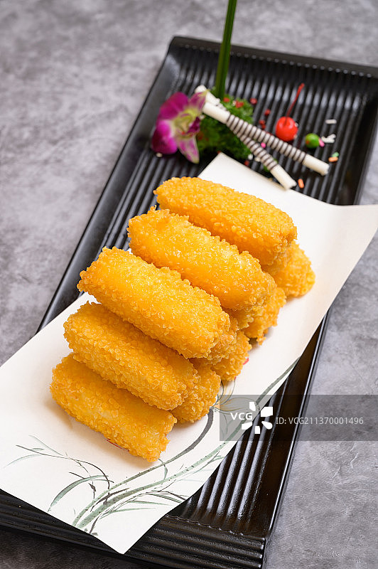 中餐美食-脆皮炸鲜菇图片素材