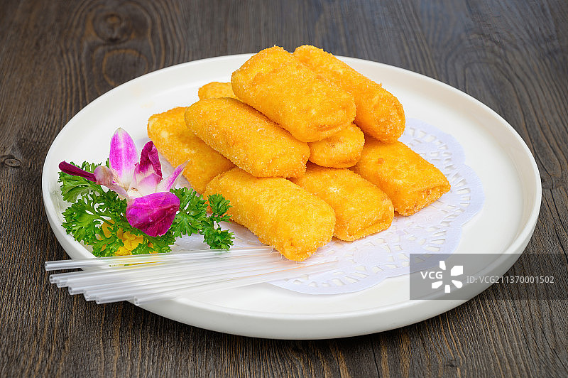 中餐美食-脆皮炸鲜菇图片素材