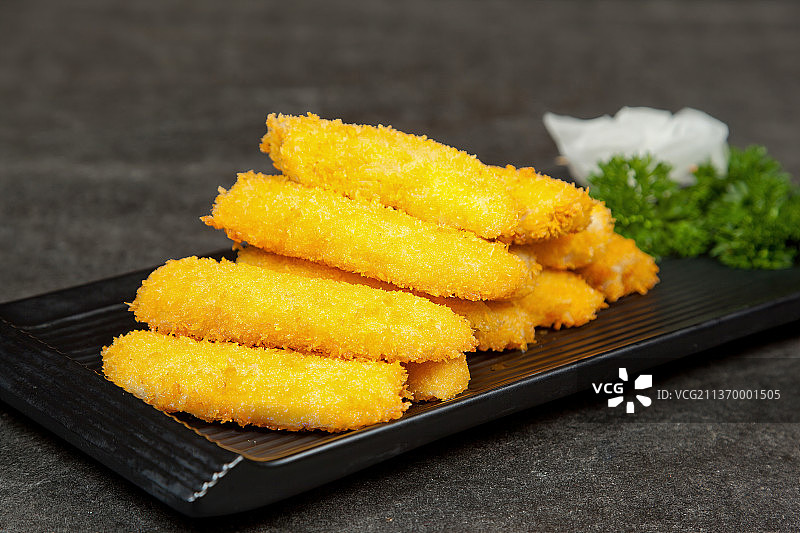 中餐美食-脆皮炸鲜菇图片素材