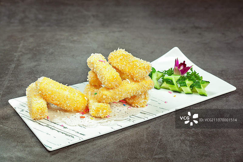 中餐美食-脆皮炸鲜菇图片素材