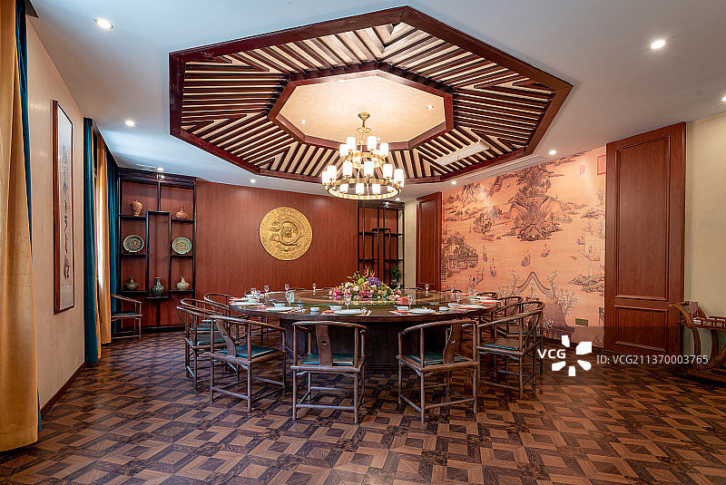 古典风格装饰酒店宴会包间图片素材