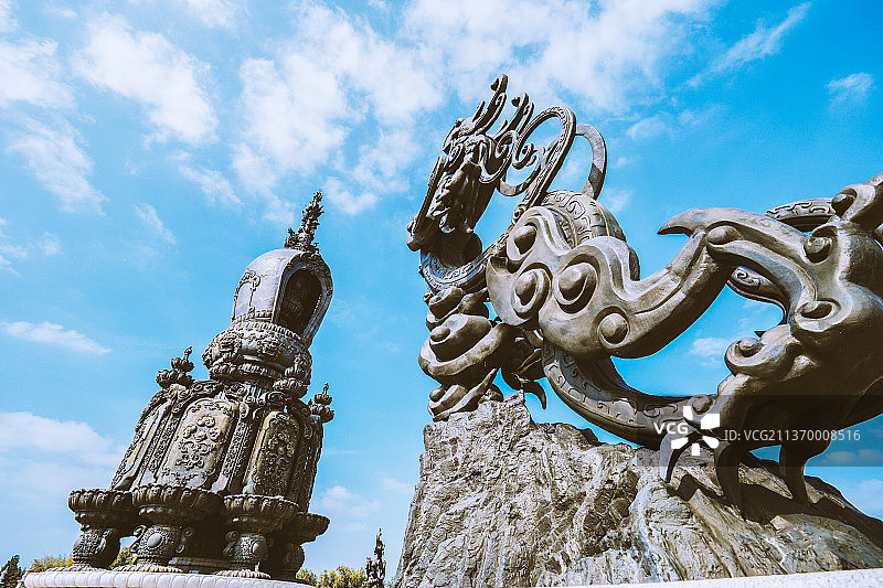 九龙向佛+江苏省徐州市邳州市铁富镇艾山风景名胜区图片素材