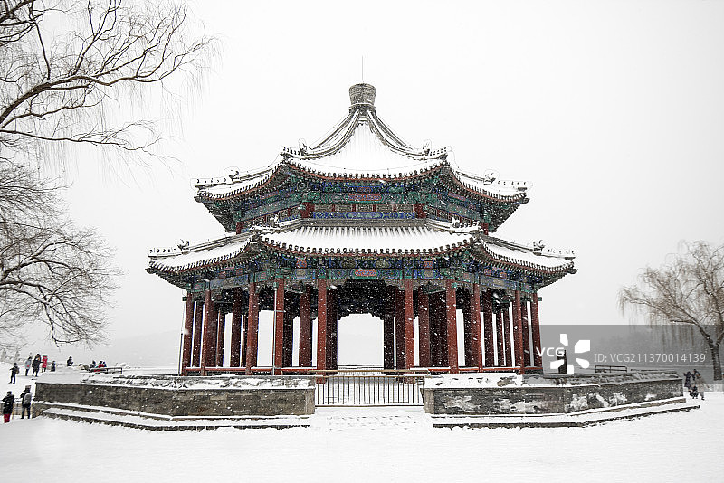 雪中颐和园-廓如亭图片素材