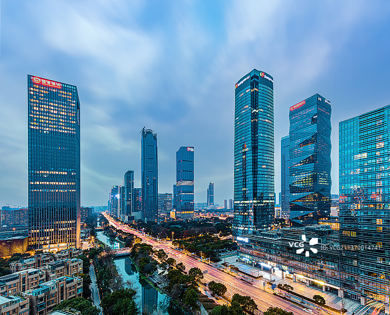南京河西CBD夜景图图片素材