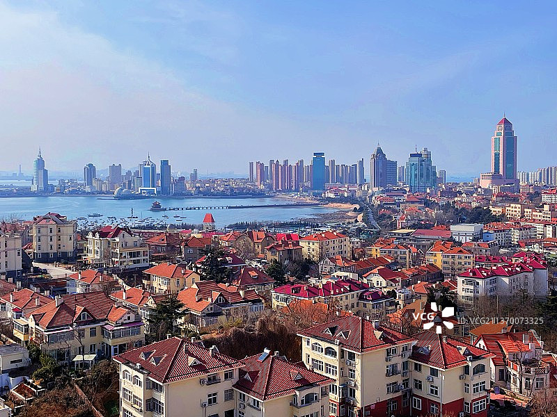 城市建筑的高角度视角图片素材