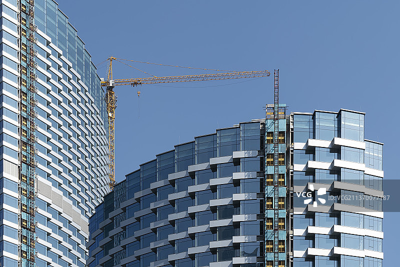 都市金融区摩天大楼外立面和建筑局部图片素材