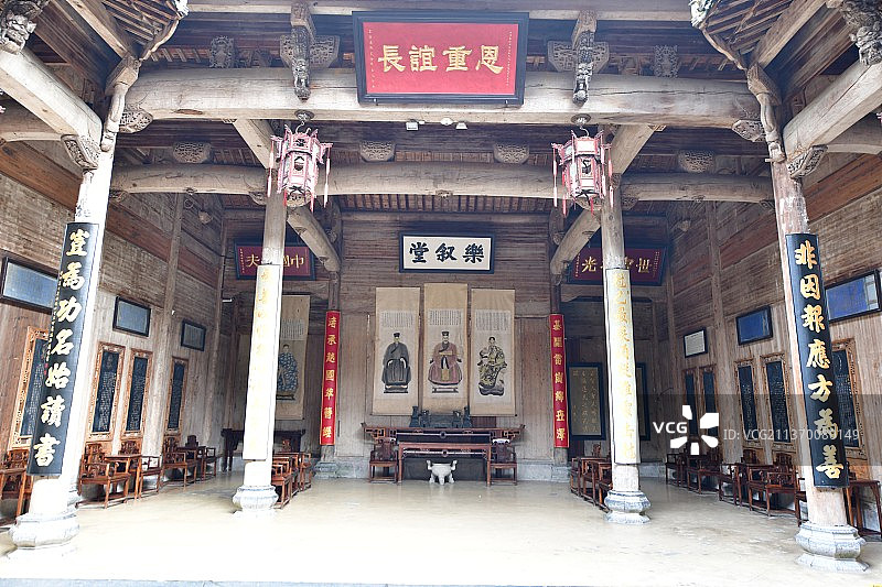 宏村汪氏宗祠内部图片素材