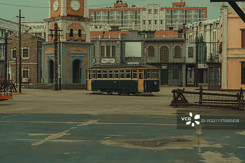 江苏省常州市武进区西太湖旅游度假区西太湖影视城的民国街道风光图片素材