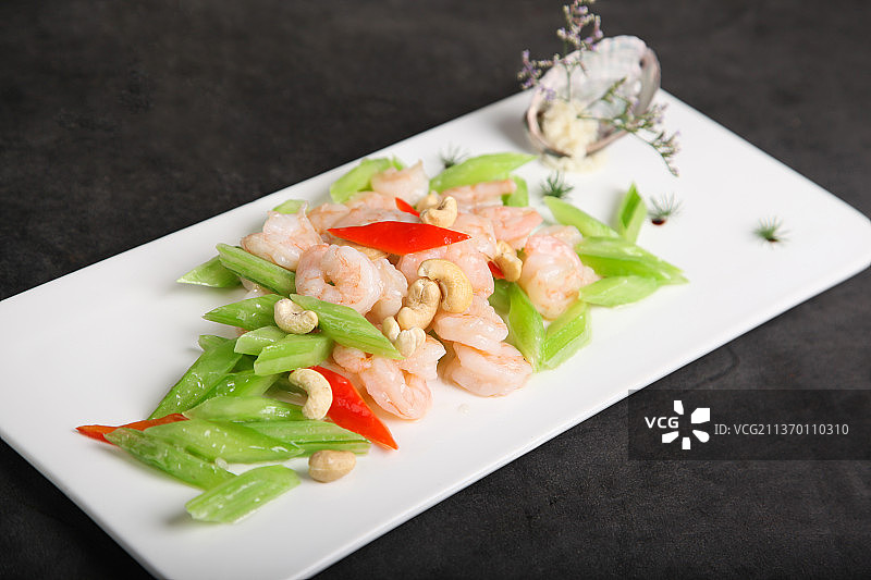 中餐美食-腰果虾仁图片素材