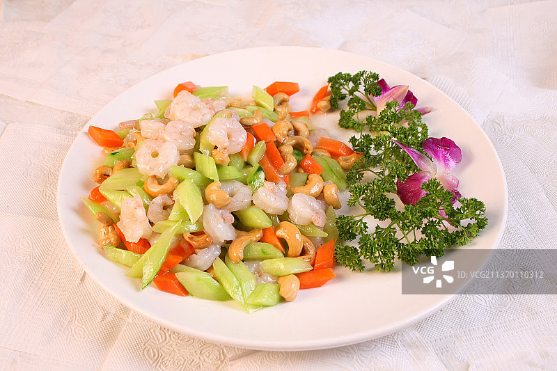 中餐美食-腰果虾仁图片素材