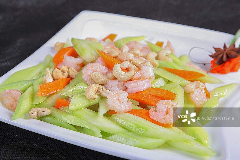 中餐美食-腰果虾仁图片素材