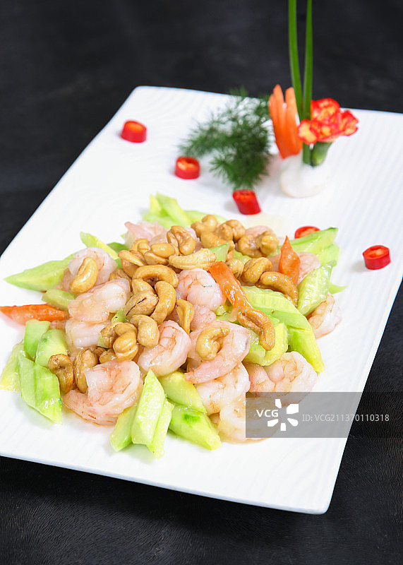 中餐美食-腰果虾仁图片素材