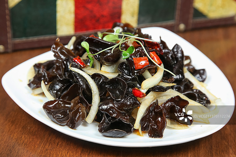 中餐美食-洋葱拌木耳图片素材