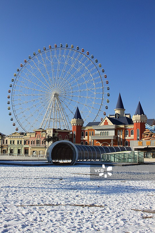 固原游乐园城堡摩天轮图片素材