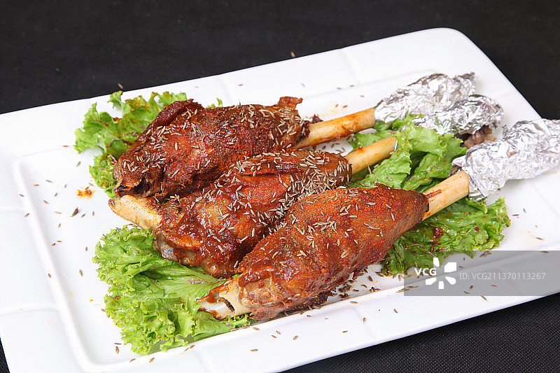 中餐美食-烤羊腿图片素材