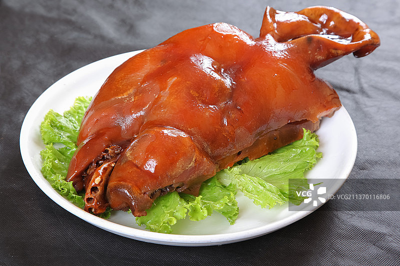 中餐美食-红扒猪头图片素材