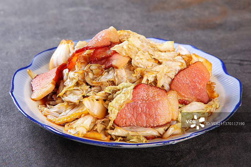 中餐美食-白菜炒五花肉图片素材